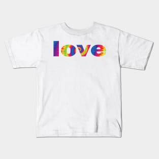 love tie dye text effect Kids T-Shirt